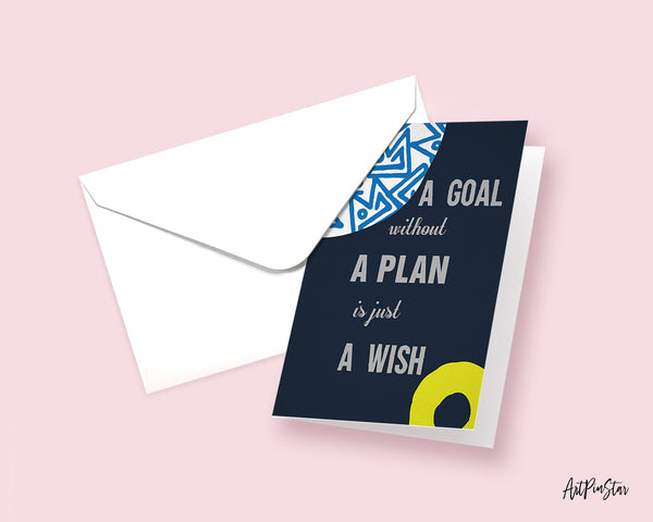 A goal without a plan is just a wish Powerful Planning Quote Customized Greeting Cards