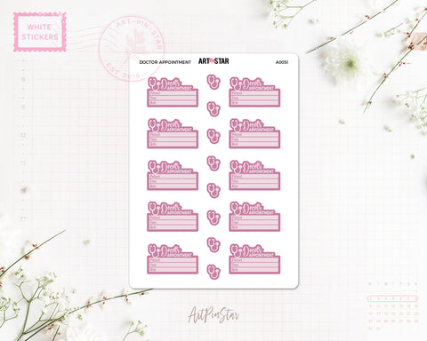 Doctor Appointment Planner Sticker, Pink
