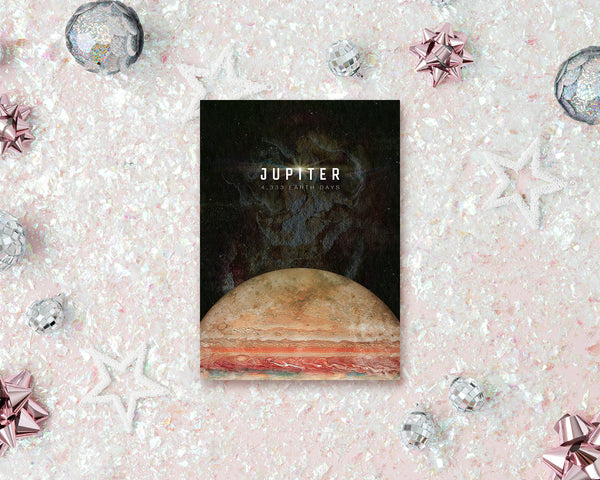 Jupiter Planet Orbiting Stars Solar System Customizable Greeting Card