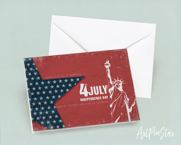 Land of the free and home of the brave Independence Holiday Greeting Customizable Gift Cards