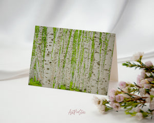 Birch Forest Mongolia, China Landscape Custom Greeting Cards