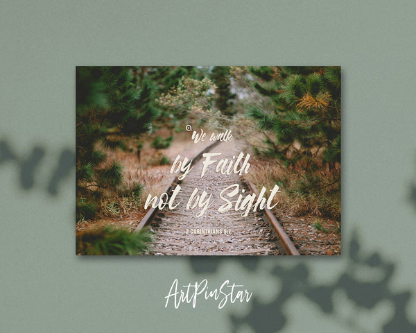 We walk by faith not by sight 2 Corinthians 5:7 Bible Verse Customized Greeting Card