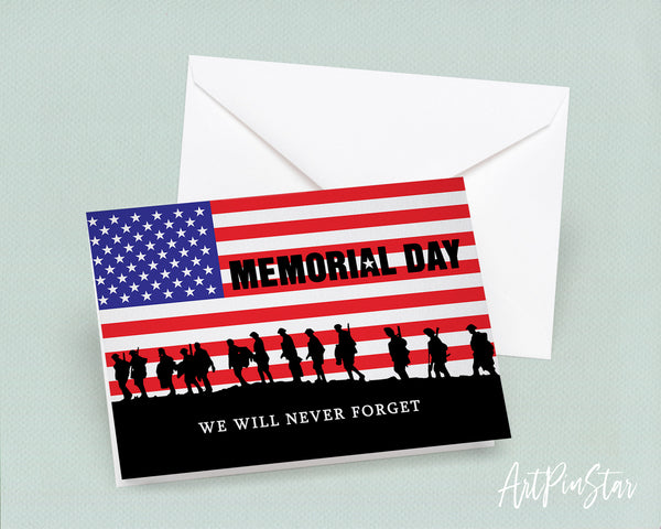 We will never forget Memorial Honoring Remembering Day Customizable Gift Cards