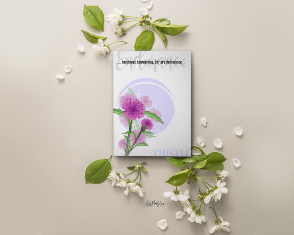 Thistle Flower Meanings Symbolism Customized Gift Cards