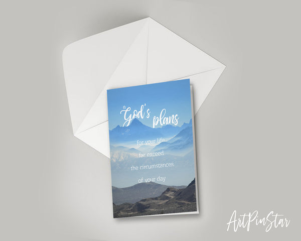 God's plans for your life far exceed the circumstances Bible Verse Customized Greeting Card