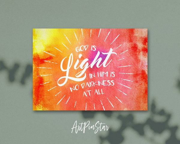 God is Ligfht in him is no darkness at all Bible Verse Customized Greeting Card