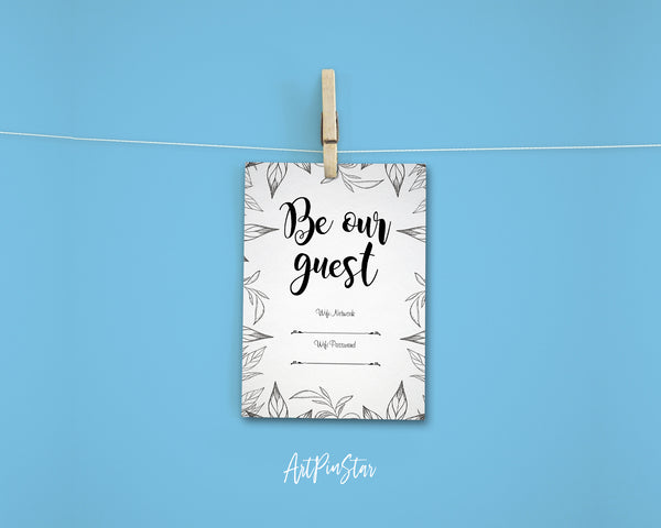 Be our guest Wifi network password Sign Quote Customized Greeting Cards