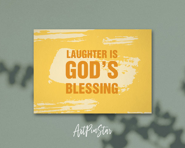 Laughter is God's blessing Bible Verse Customized Greeting Card