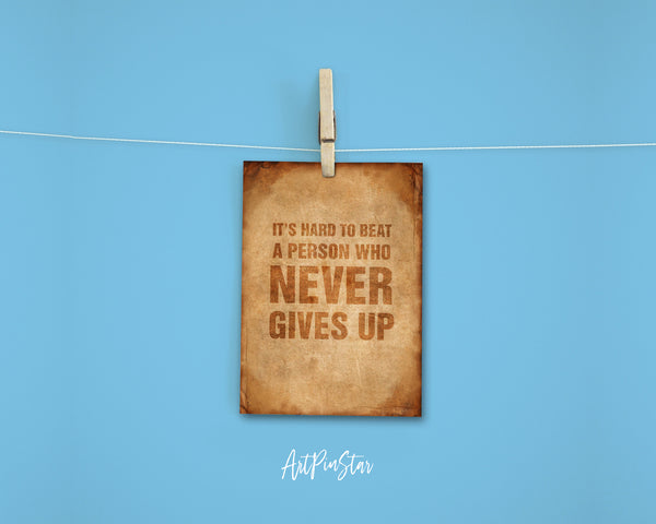 It's hard to beat a person who never give up Babe Ruth Motivational Quote Customized Greeting Cards