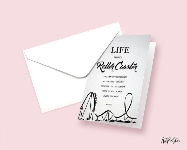 Life is like a roller coaster Wisdom Quote Customized Greeting Cards