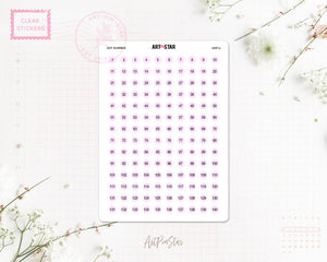 Dot Number Planner Sticker, Pink 1