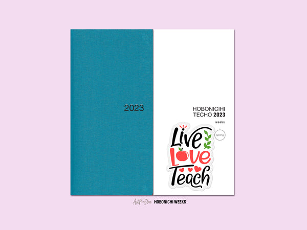 Live Love Teach Vinyl Die Cut Sticker, 1.85" x 2.75"