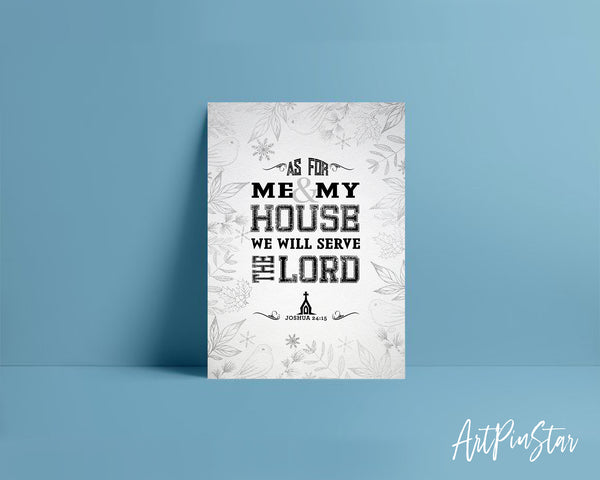 As for me & my house, we will serve the Lord Joshua 24:15 Bible Verse Customized Greeting Card