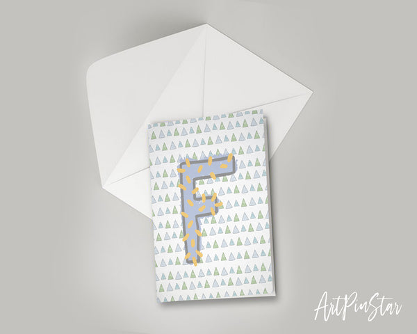 Alphabet Forest Letter F Animal Monogram Note Cards