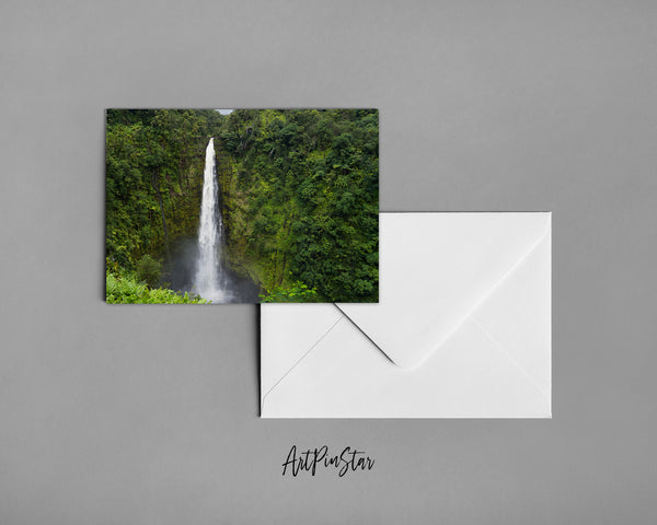 Hilo Waterfall Hawaii Island Landscape Custom Greeting Cards