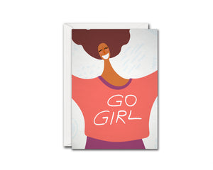 Go Girl Women Empowerment Customizable Greeting Card