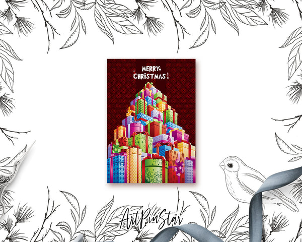 Christmas Gift Boxes B&W Personalized Holiday Greeting Card Gifts