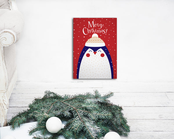 Merry Christmas-Penguin Personalized Holiday Greeting Card Gifts