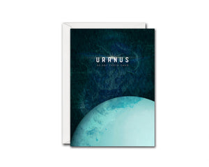 Uranus Planet Orbiting Stars Solar System Customizable Greeting Card