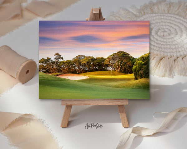 Sunset Golf Course Landscape Custom Greeting Cards