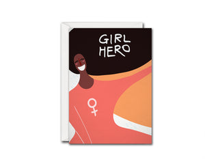 Girl Hero Women Empowerment Customizable Greeting Card