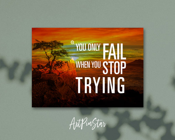 You only fail when you stop trying Bible Verse Customized Greeting Card