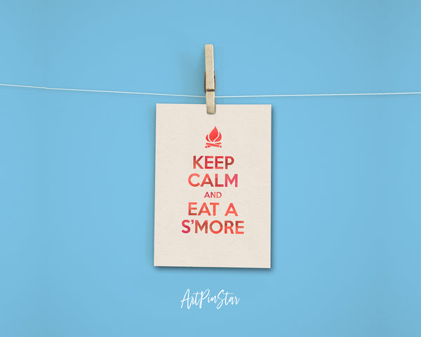 Keep calm and eat a smore Motivational Quote Customized Greeting Cards