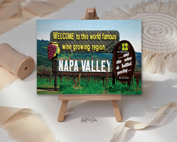 Napa Valley Entrance Sign, California Landscape Custom Greeting Cards