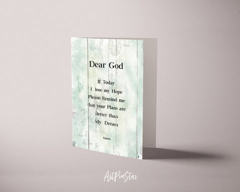 Dear god if today I lose my hope please remin Bible Verse Scripture Quote Customized Greeting Cards