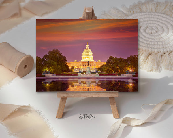 Capitol Building Sunset Congress, Washington DC Landscape Pattern Greeting Cards