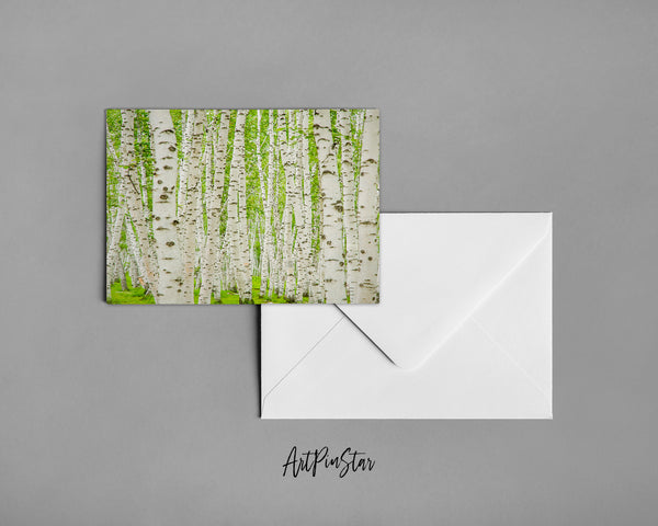 Birch Forest Mongolia, China Landscape Custom Greeting Cards