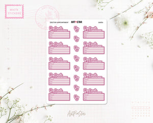 Doctor Appointment Planner Sticker, Pink