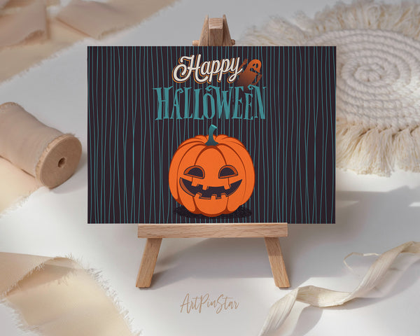 Happy Halloween Pumpkin Custom Holiday Greeting Cards