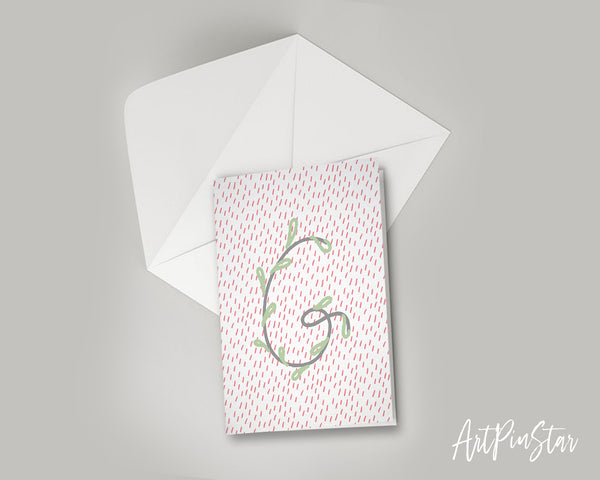 Alphabet Forest Letter G Animal Monogram Note Cards