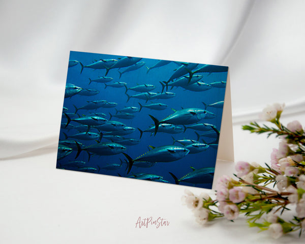 Group of Giant Tuna Landscape Custom Greeting Cards