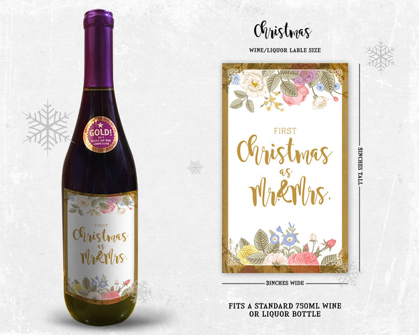 First Christmas as Mr and Mrs Holiday Customizable Label