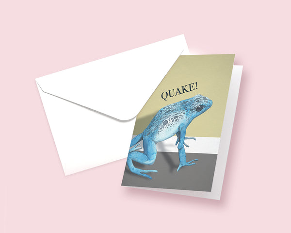 Quake Frog Animal Greeting Cards