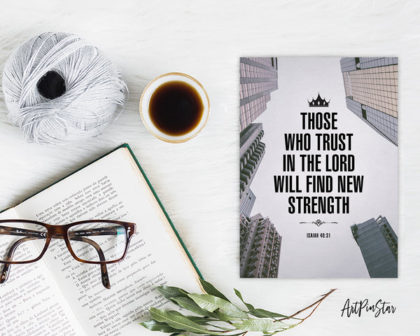 Those who trust in the lord will find new strength Isaiah 40:31 Bible Verse Customized Greeting Card