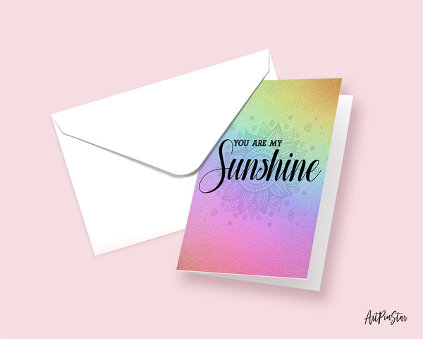 You are my sunshine Lyrics Quote Customized Greeting Cards