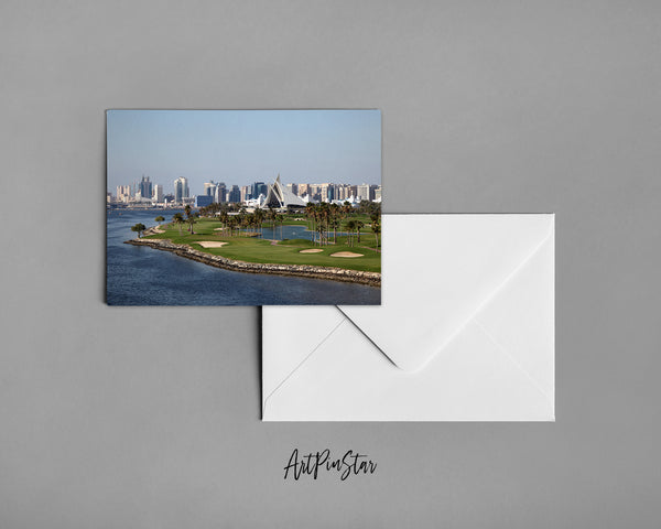 Dubai Creek Golf Course and Yacht Club Landscape Custom Greeting Cards