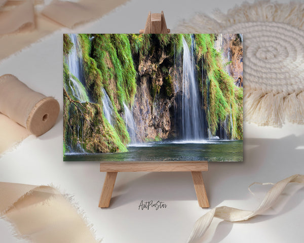 Waterfall Plitvice Waterfall Lakes National Park, Croatia Landscape Custom Greeting Cards