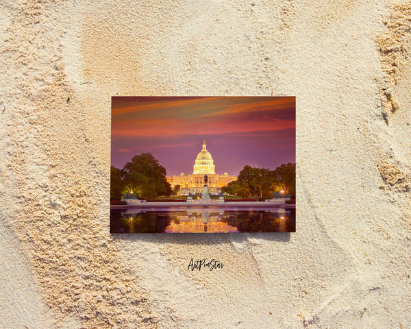 Capitol Building Sunset Congress, Washington DC Landscape Pattern Greeting Cards