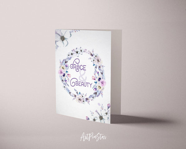 Grace & Beauty Flower Quote Customized Gift Cards