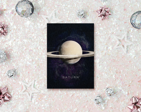 Saturn Planet Universe Space Solar System Customizable Greeting Card