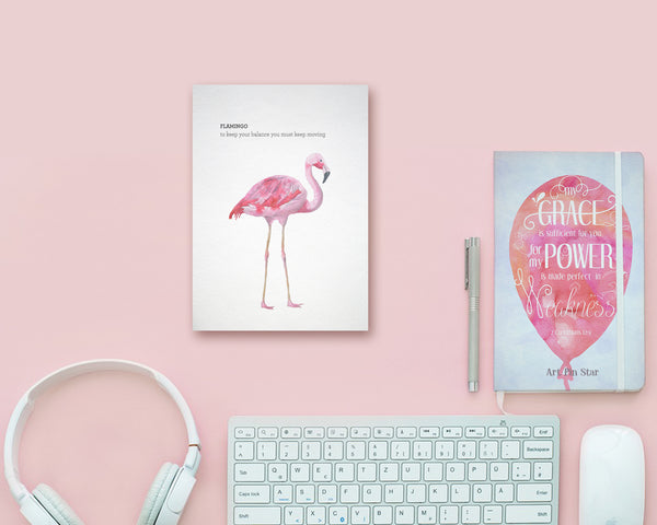 Flamingo to keep your balance you must keep moving Bird Animal Greeting Cards