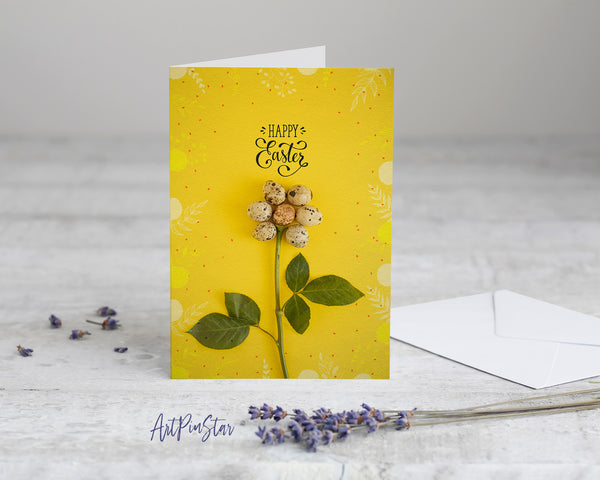 Easter Egg Spring Flowers Customized Greeting Card