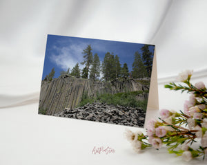 Devil's Postpile National Monument Landscape Custom Greeting Cards