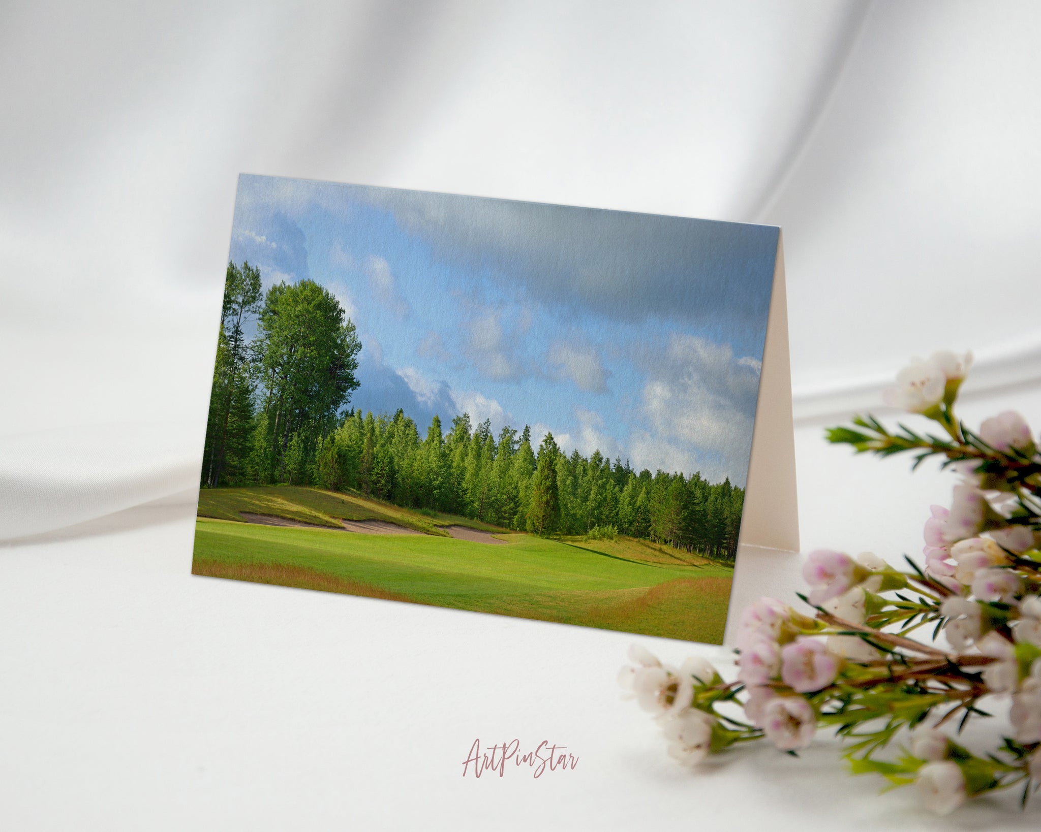 Finland Golf Courses Landscape Custom Greeting Cards