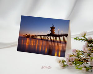 Huntington Beach, California Landscape Custom Greeting Cards