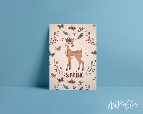 Spring Deer Animal Greeting Cards